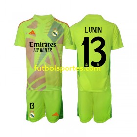 Camiseta Real Madrid Lunin 13 Portero Niño Cuarta Equipación 2024/2025
